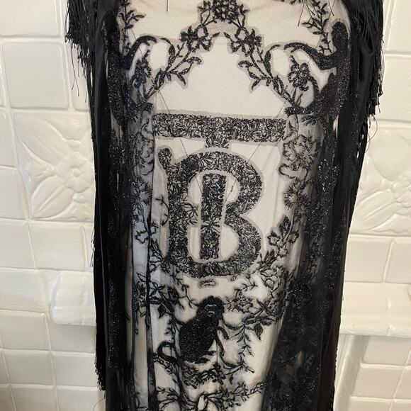 Burberry Dress Tasselled Tulle Overlay Size 6 2020 Runway Retails $5500 Rare - Picture 4 of 16